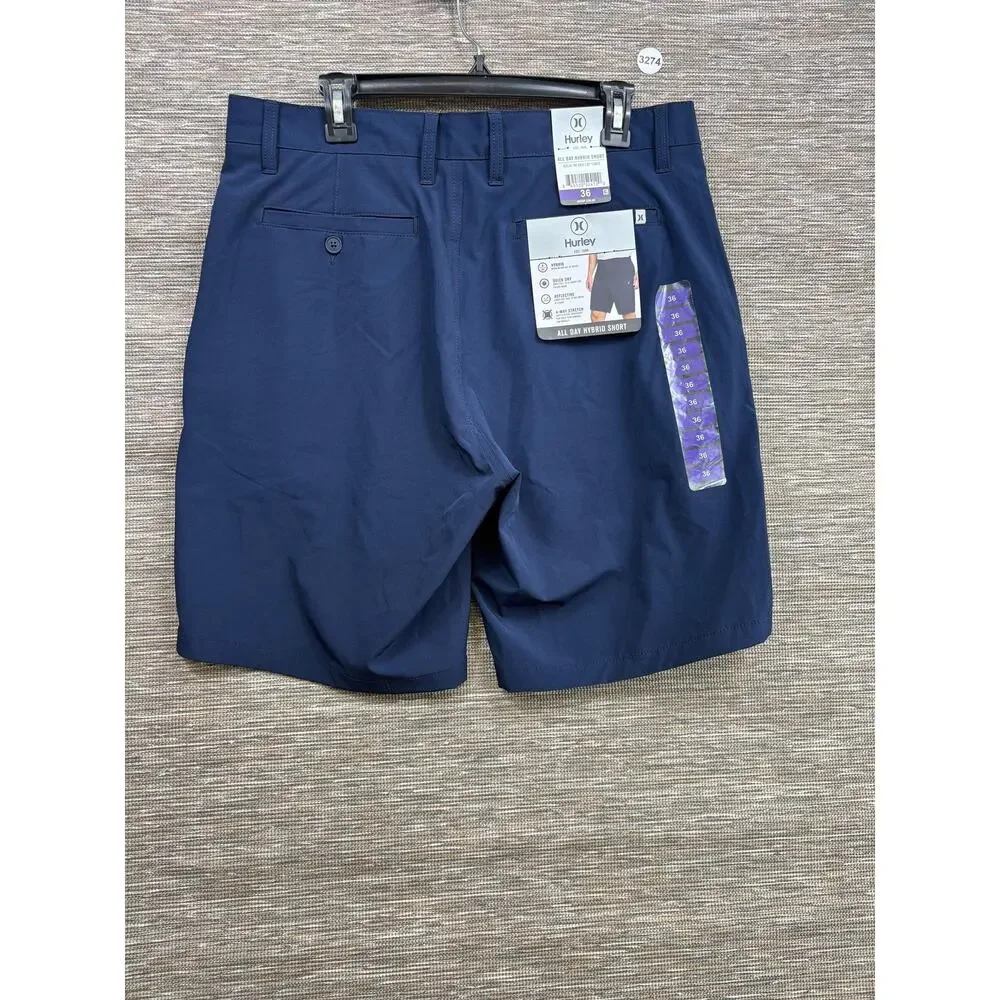 Hurley All Day Hybrid Shorts Mens 36 Blue Quick Dry 4-Way Stretch Lightweight